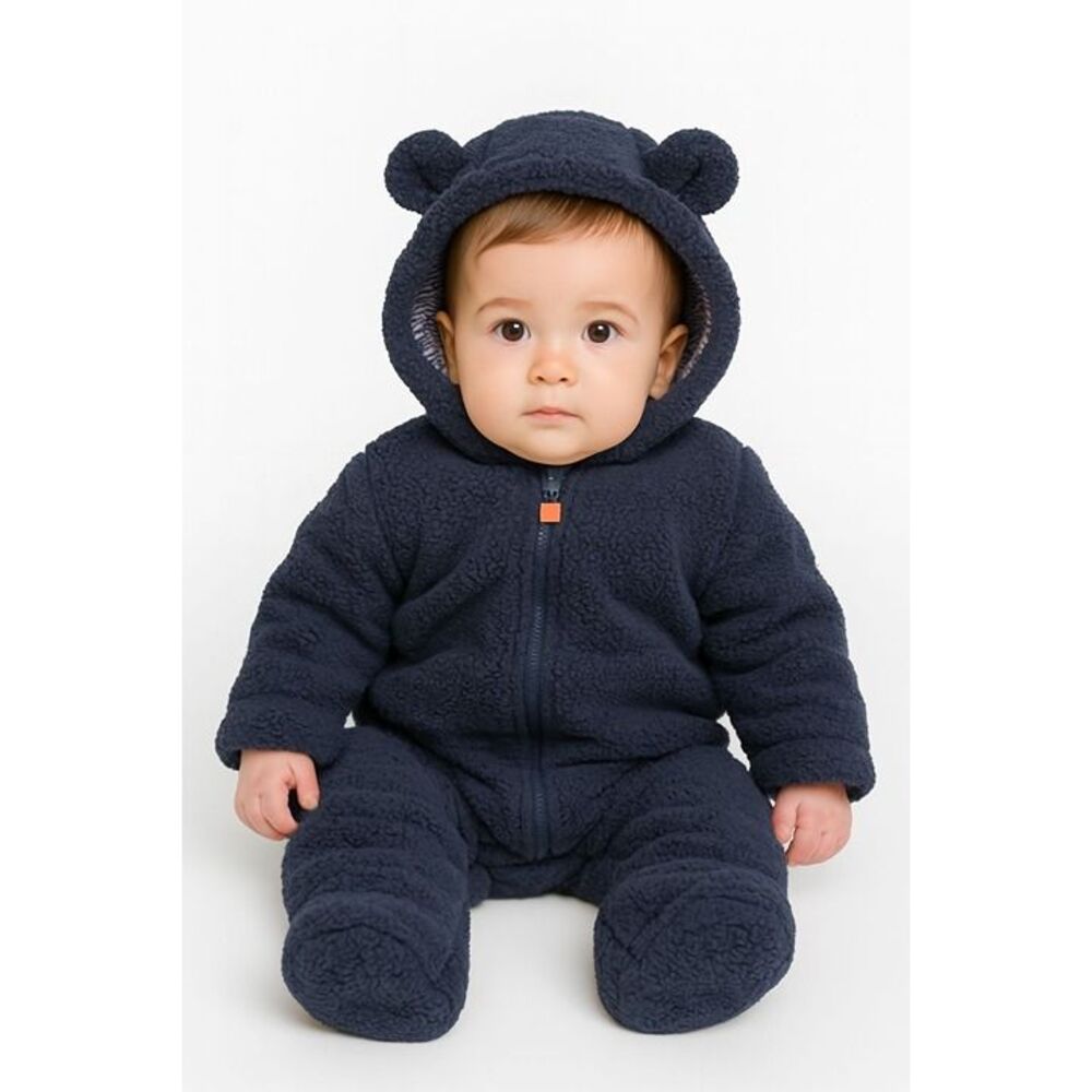 CARTER'S 3 MONTHS Baby SHERPA Fleece Bunting Snow Suit Winter Romper INFANT BLUE